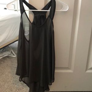 Open back chiffon tank